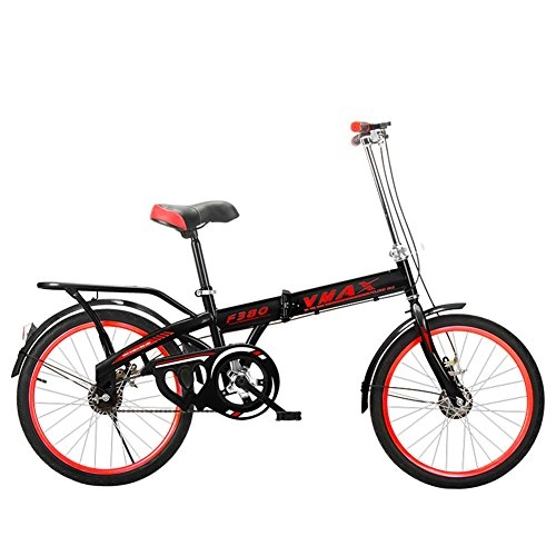 Plegables : XQ F380 Bicicleta Plegable Ultraligero Portátil De 20 Pulgadas Bicicleta Individual De Velocidad Única ( Color : Negro )