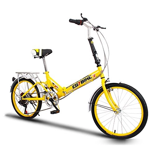 Plegables : XQ La Bicicleta Plegable XUEQIN Freedom 6 Ofrece Un Gran Estilo Y Una Extraordinaria Relación Calidad-Precio (Color : Amarillo)