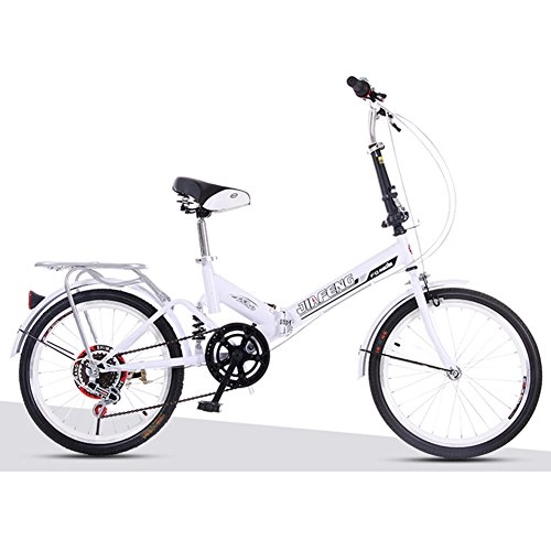 Plegables : XQ XQ-TT-623 Bicicleta Plegable 20 Pulgadas 6 Velocidades Blanco