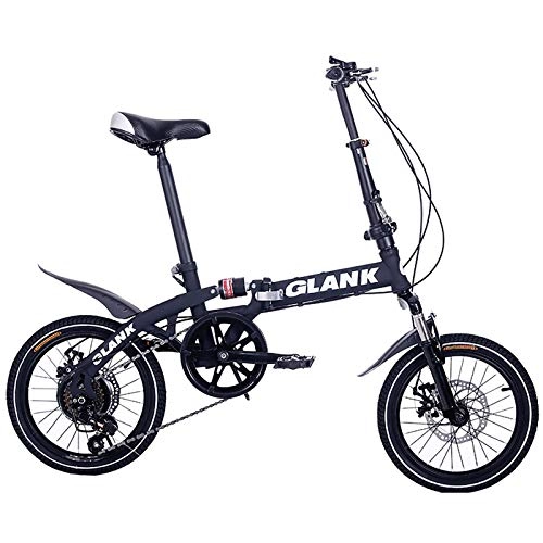 Plegables : XUELIAIKEE Ligera Mini Bicicleta Plegable, Mini Bicicleta Plegable City Bike Adulto Mujer Masculina Bicicleta Estudiantil Portátil 6-Velocidad Bicicleta De Carretera con Freno De Disco-A 16 Pulgadas