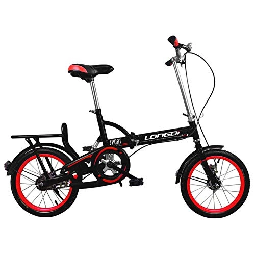 Plegables : XYANG BK - Bicicleta Plegable de 20 Pulgadas con Marco de Acero de Carbono para Bicicleta, Ligera, para Mujeres, Estudiantes, Adolescentes, portátil, Ciudad, Blackred