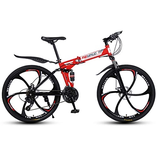 Plegables : XYDDC Bicicleta de montaña para Adultos Bicicleta de Velocidad 21 / 24 / 27 Ruedas de 26 Pulgadas Velocidad Variable Rueda integrada Absorción de Doble Choque Bicicleta Bicicleta