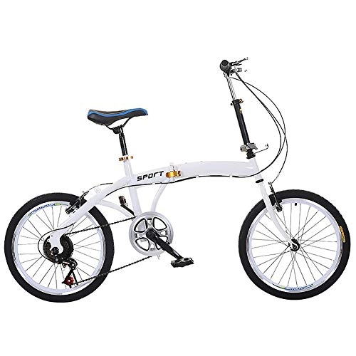 Plegables : YANGMAN-L Bicicleta Plegable, Ligero Marco de Acero de Carbono de Alta Velocidad de 20 Pulgadas 7 El Cambio del Freno de Disco de la Bicicleta Plegable para Adultos Hombres Mujeres Riding
