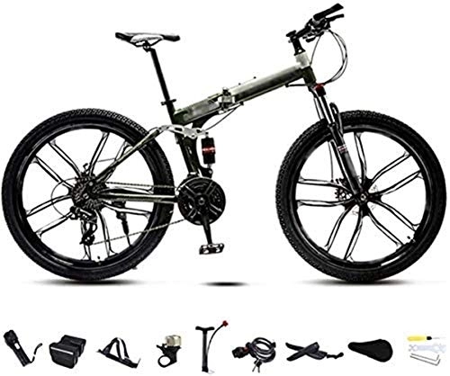 Plegables : YDHBD 26 '' Bicicleta MTB, Plegable Bicicleta con Doble Freno De Disco, Unisexo 30 Velocidades Plegable Bicicleta, Off-Road Velocidad Variable Bicicletas para Hombre Y Mujer, B