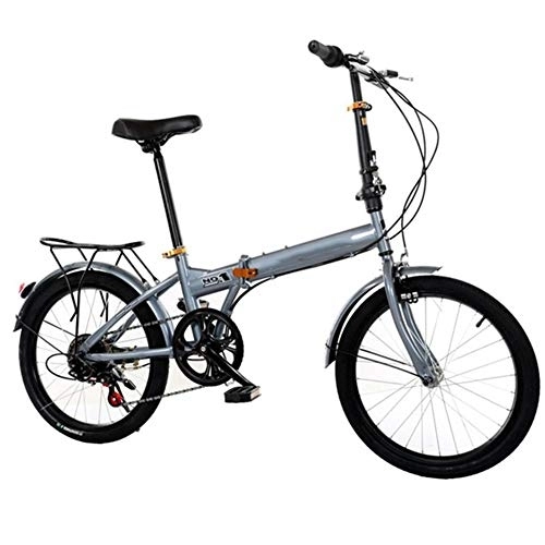 Plegables : YGTMV Bicicleta de montaña de 20 pulgadas, bicicletas de acero de alto carbono, bicicletas de freno de disco doble, marco plegable, para bicicleta de montaña adulta, gris