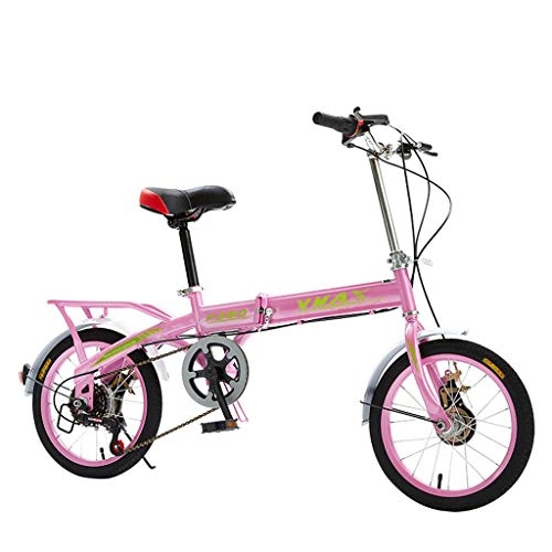 Plegables : YHNMK Bikes Bicicleta Plegable Urbana, Bicicleta 16 Pulgadas Cambio de 6 Velocidades, Neumático Antideslizante, Unisex Al Aire Libre Plegable de La