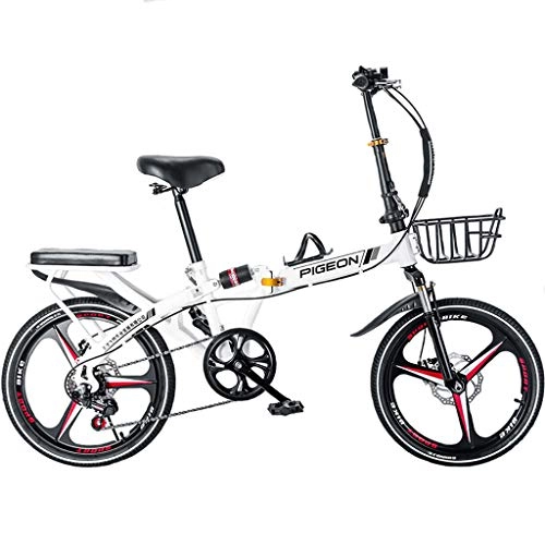 Plegables : YHNMK Bikes Plegable 20 Pulgadas 7 Velocidades, Bicicleta Plegable, Choque Doble Disco FrenosMarco de Acero de Alto Carbono, Unisex Adulto Bicicleta Plegable