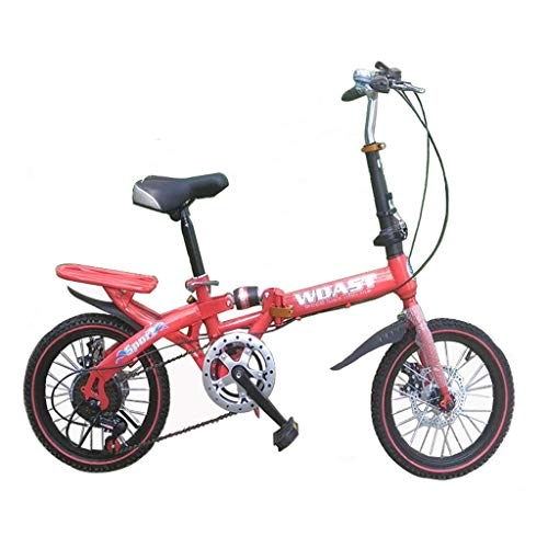 Plegables : YHNMK Bikes Plegable Bicicleta Plegable, 20 Pulgadas 6 Velocidades con Doble Disco, Manillar y Asiento Ajustables Marco de Acero de Alto Carbono, Capacidad 100kg