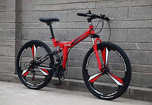 Plegables : YOUSR Amortiguación Cambio De Cola Suave Bicicleta De Montaña Bicicleta 26 Pulgadas 24 Velocidad Hombres MTB Red