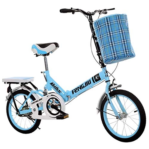 Plegables : YSHUAI 20 Pulgadas Unisex Bicicleta Plegable Absorcin De Impacto Bicicletas Plegables Porttil Ultraligero, Estudiantes Masculinos Y Femeninos Bicicleta Plegable Ultraligera Ligero Y Estable, Azul