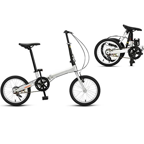 Plegables : YUN HAI 16" Heavy Duty De Acero Al Carbono De Bicicletas Plegables Bicicletas Mini City For Niños Y Adultos, Frenos De Disco Doble, Ligero, Foldabling Pedal, Portátil Bicicleta Al Aire Libre