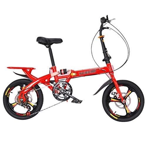 Plegables : YYSD Bicicleta Plegable Bicicleta para Adultos con Amortiguación de Impactos de Velocidad Variable de 16 / 20 Pulgadas, Plegado Rápido de 10 S, Freno de Disco Doble, Viaje en Bicicleta Al Aire Libre