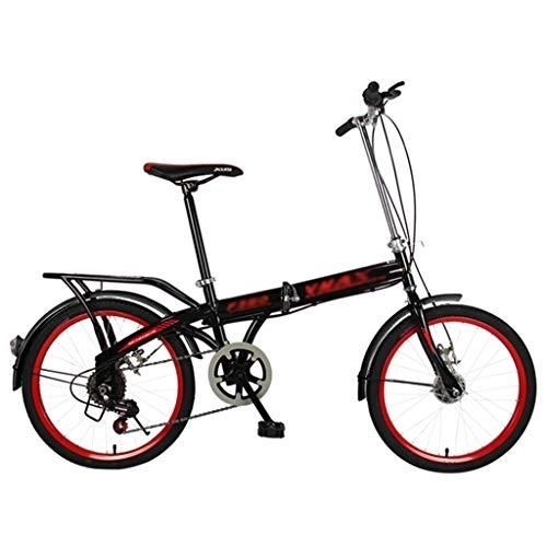 Plegables : YYSD Bicicletas Plegables de 20 Pulgadas, Bicicleta Plegable Ligera de 6 Velocidades para Hombres y Mujeres, Guardabarros Delanteros y Traseros, Antideslizantes, Bicicleta con Amortiguación