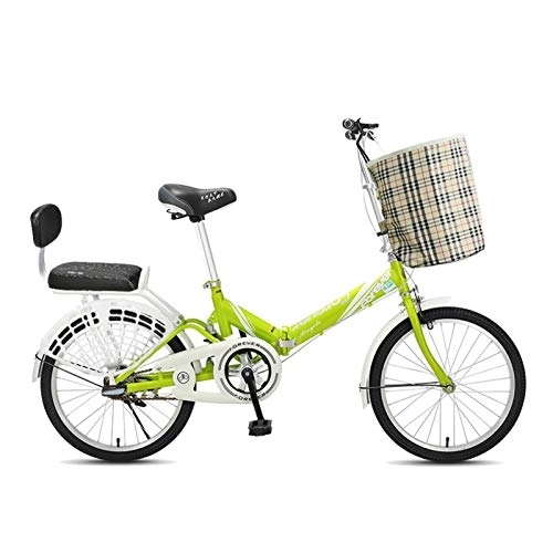 Plegables : ZboLi Bicicleta de montaña, Bicicleta Plegable de 20 Pulgadas, Freno de montaña Rusa Ajustable, Verde