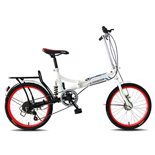 Plegables : ZDXC Bicicleta Plegable de 20 Pulgadas y 6 Velocidades, Bicicleta Ligera para Estudiantes, Bicicleta para Hombres y Mujeres, Bicicleta con Amortiguación, Absorción de Impactos