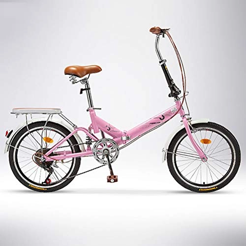 Plegables : ZEIYUQI Bicicleta Plegable Ligero 20 Pulgada Bicicleta De Velocidad Variable Unisexo Montar Al Aire Libre para Niños Estudiantes, Rosado, Variable Speed A