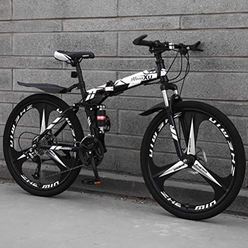 Plegables : ZEIYUQI Bicicleta Portátil para Adultos Plegable 24 Pulgadas Marco De Acero De Alto Carbono Adecuado para Montar Al Aire Libre, Blanco, 24 * 26''* 3