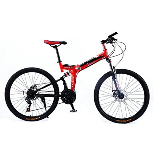 Plegables : Zhangxiaowei Mens Bicicleta de montaña, la suspensión Delantera, 21 de Velocidad, de 26 Pulgadas Ruedas, de 17, 5 Pulgadas Marco de Aluminio Rojo, 21 Speed