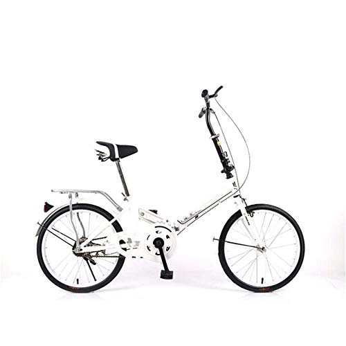 Plegables : ZHANGY 20 pulgadas adulto mujer grande niño luz niña mujer con niño de ocio viaje rueda pequeña bicicleta, color blanco, tamaño 6 speed