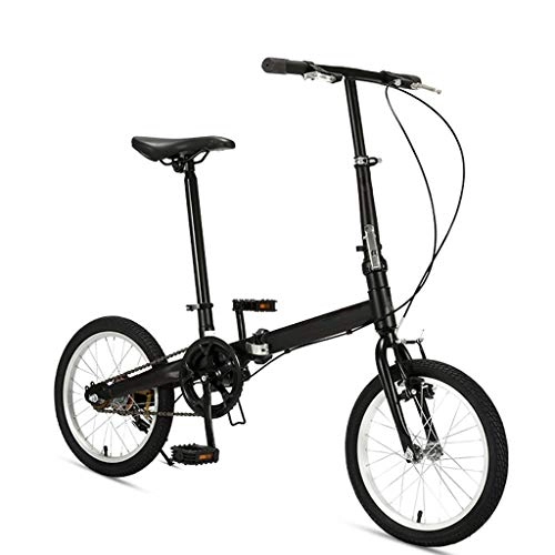 Plegables : ZHEDYI 16en Adulto Bicicleta Plegable De Niños En Bicicleta, Acero De Alto Carbono Bicicleta De Montaña De Una Sola Velocidad, Aleación De Aluminio De La Ciudad De Fácil Plegado For Mujer (Color : B)