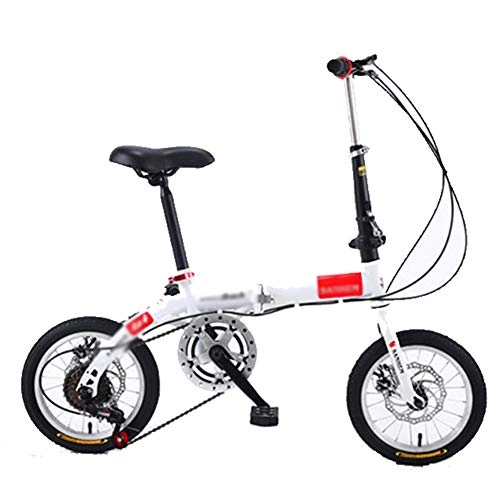 Plegables : ZHIFENGLIU Bicicleta Plegable para Adultos, Freno Sensible, Duradero, de Alta Seguridad, Unisex, Adecuado para Viajes de Placer, Blanco