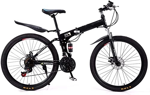Plegables : ZLYJ Bicicleta Montaña Plegable 24 / 26 Pulgadas, Bicicletas Montaña Plegables Doble Impacto MTB Bicicleta Plegable Freno Disco Doble 24 Velocidades para Adultos B, 24inch