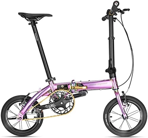 Plegables : ZLYJ Mini Bicicleta Plegable Ligera 14 Pulgadas, Bicicleta Portátil Pequeña, Bicicleta Plegable para Adultos, Coche para Estudiantes C, 14inch