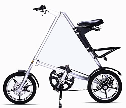 Plegables : ZLYJ Mini Bicicleta Plegable Ultraligera, Bicicleta 14 Pulgadas, Vehículos Tránsito Subterráneos Portátiles Al Aire Libre, Bicicleta Plegable para Hombres Y Mujeres White, 14inch
