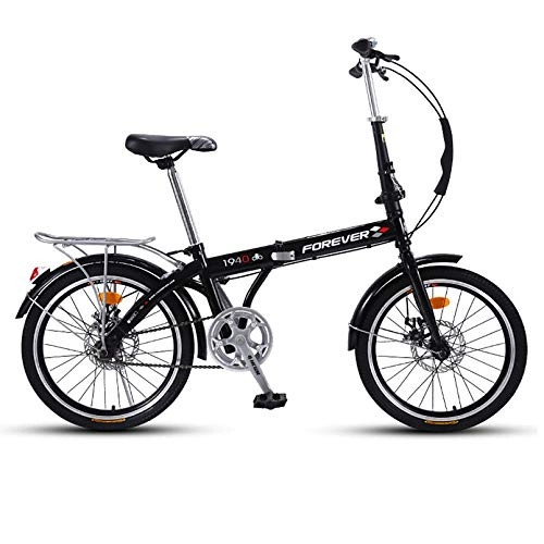 Plegables : ZPEE Al Aire Libre Bicicletas Plegables para Adultos, Acero De Alto Carbono Frenos De Doble Disco, 20inch Portátil Bicicleta Commuter para City Riding