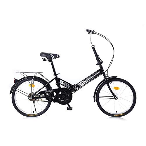 Plegables : ZTIANR Bicicleta Plegable, 20 Pulgadas para Adultos Ultraligero Portátil Bicicleta Disco De Freno De Velocidad Variable Bicicleta Plegable Bicicletas Estudiante De La Juventud, Negro