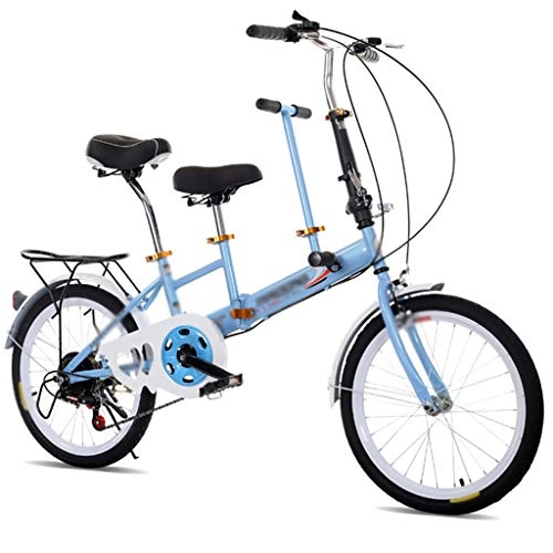 Plegables : ZXC Bicicleta Plegable compartida Entre Padres e Hijos de 20 Pulgadas para Recoger a niños y bebés Asiento Doble para Mujeres Adultas Damas Bicicleta Plegable Simple y fácil de Usar