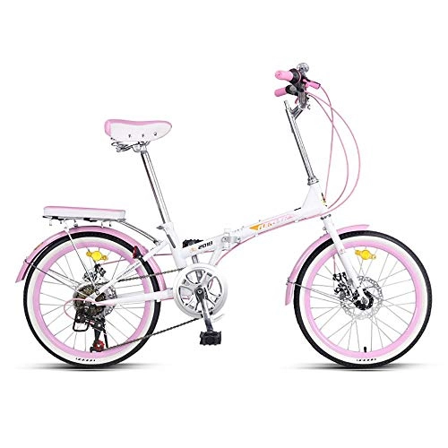 Plegables : ZXCTTBD Portable Bicicleta Plegable, 7 Velocidades 16 / 20 Pulgadas, Unisex First Class Urbana Bici Plegable, Adulto Folding Bike con Doble Freno de Disco para Montar en la Ciudad