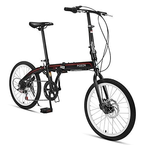 Plegables : ZXQZ Bicicleta, Bicicletas Plegables, Bicicleta de Un Solo Engranaje de 20 Pulgadas Y 6 Velocidades para Estudiantes Adultos (Color : White)