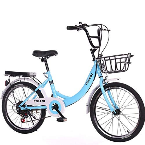 Plegables : ZY Bicicleta Estudiante Adulto Masculino y Femenino, Blue-OneSize
