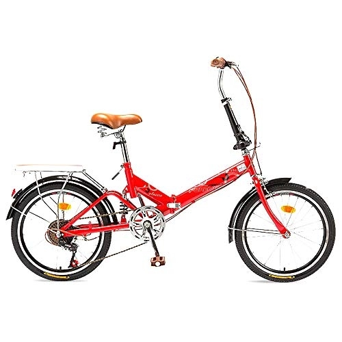 Plegables : ZYD Bicicleta Plegable para Adultos Hombres y Mujeres Mini Bicicleta Plegable Ligera de 6 velocidades con Freno en V