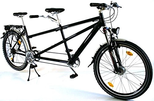 Tándem : 66, 04 cm Alu intercambindonos para bicicleta MTB Shimano Deore con dinamo de buje negro