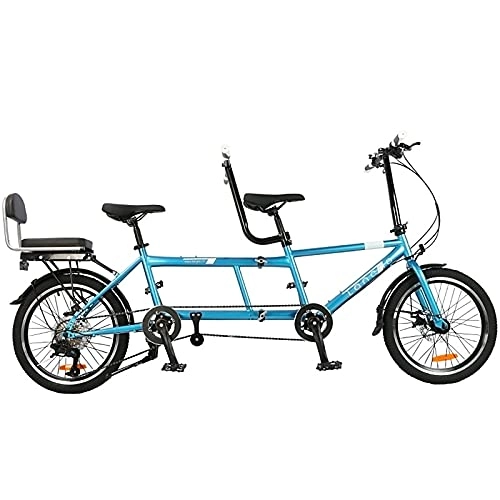 Tándem : Bicicleta Tándem, Bicicleta Unisex Para Adultos, Bicicleta Tándem Urbana, Bicicleta Plegable, 7 Velocidades, Entretenimiento En Pareja Para Padres E Hijos, Universal Wayfarer Mountain Riding-blue
