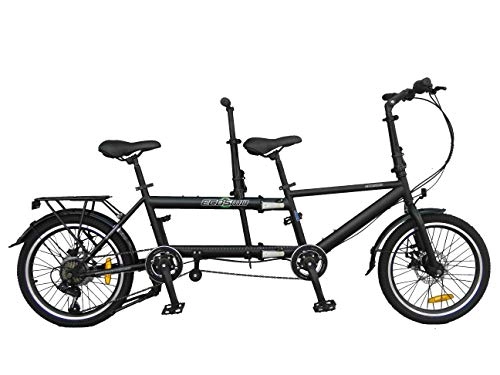Tándem : ECOSMO 50, 8 cm nueva ciudad bicicleta plegable Tandem 7SP - 20TF01BL