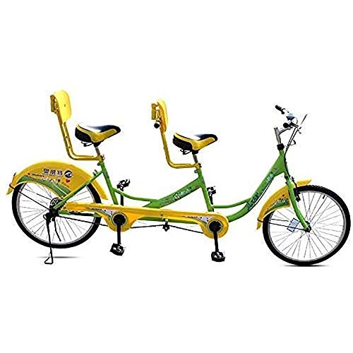Tándem : Kuan 24inches City en tándem de la Bicicleta Entre Padres e Hijos par Que Monta Bicicletas Entretenimiento Viajes, Yellow Green
