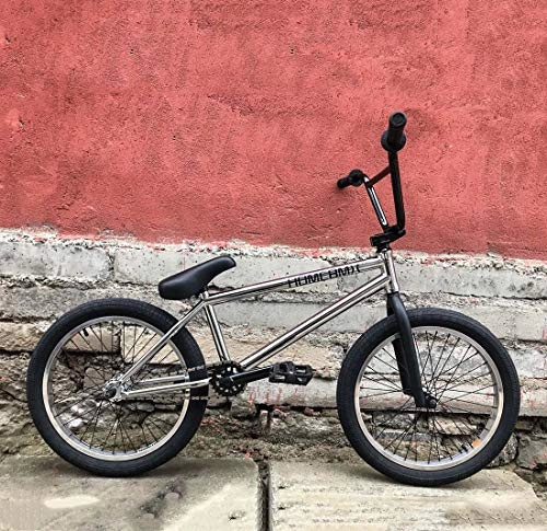 BMX Bike : 20 Inch Professional BMX Bike, Adult Freestyle BMX Fancy Show Bicycle For Beginner-Level to Advanced Riders Street Stunt Action Bikes