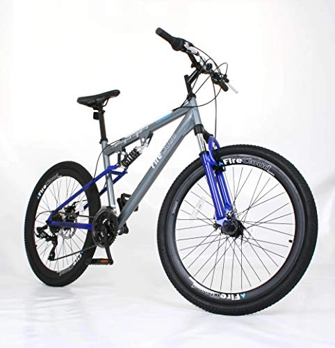 BMX Bike : 26" LONDON Boys BIKE - Adult Mens FireCloud DISC Bicycle in DARK BLUE (Dual Sus)