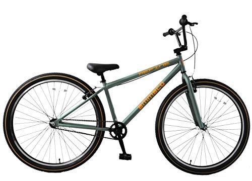BMX Bike : Ammaco. Cheapest Refine 29" Wheel 29er BMX Wheelie Dirt Skid Bike Large Wheel Old School Green / Orange