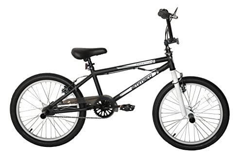 BMX Bike : Ammaco Freestyler 20" Wheel Kids BMX Bike 360 Gyro & Stunt Pegs Black / White