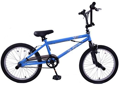 BMX Bike : Ammaco Freestyler 20" Wheel Kids BMX Bike 360 Gyro & Stunt Pegs Matte Blue Age 8+