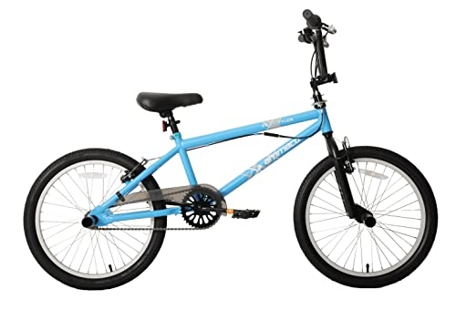 BMX Bike : Ammaco Freestyler BMX Bike Bicycle 20" Wheel Kids With 360 Gyro & Stunt Pegs Blue Age 7+