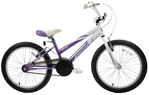 BMX Bike : Ammaco Misty Girls BMX Kids Bike 18" Wheel V-Brakes Single Speed Purple / White Age 6+