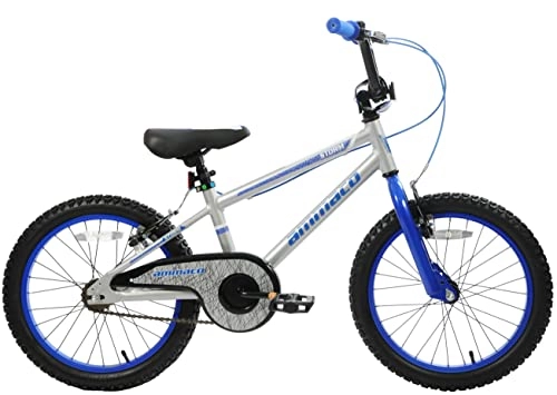 BMX Bike : Ammaco Storm Kids Boys BMX Bike 18" Wheel Lightweight Alloy Single Speed Silver Age 6+