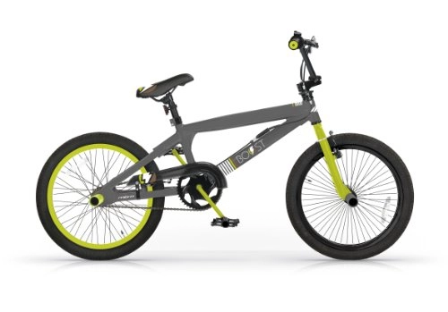 BMX Bike : Bike MBM Boost BMX, alloy frame, 20 inch, 1 speed, size 28 cm (Matt Smoke / Lime)