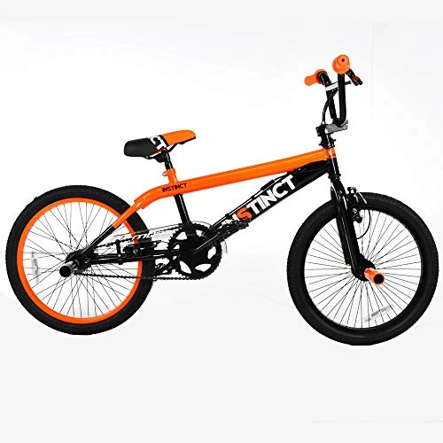 BMX Bike : Bike MBM Instinct BMX, steel frame, 20 inch, 1 speed, size 28 cm, black and orange
