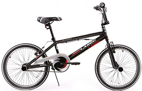 BMX Bike : Boy Bike Popal BMX Laser 20 Inch Front and Rear V-Brake Black 95% Asssembled